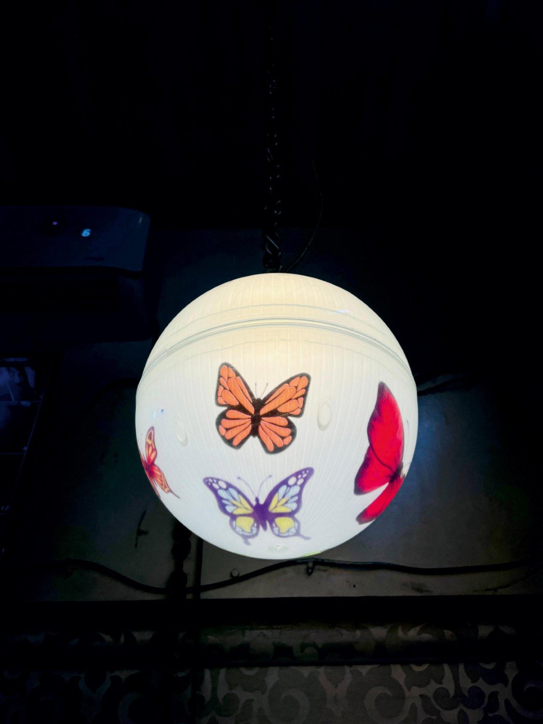 Single Hanging Ball With Chain + Butterfly